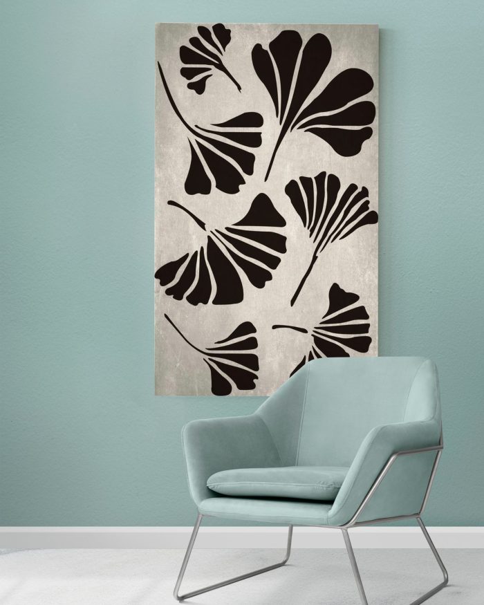 Quadro dipinto ginko - immagine 2