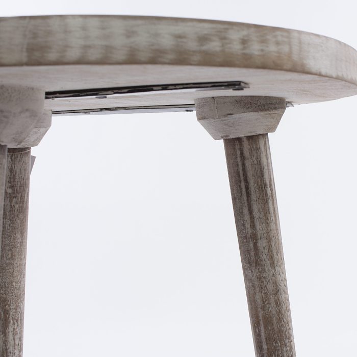 Tavolo da caffè in mango sbiancato Ø45H55 - immagine 3