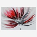 Quadro dipinto fiore rosso