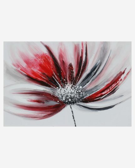Quadro dipinto fiore rosso