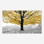 Quadro dipinto albero giallo