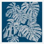 Quadro dipinto foglie monstera