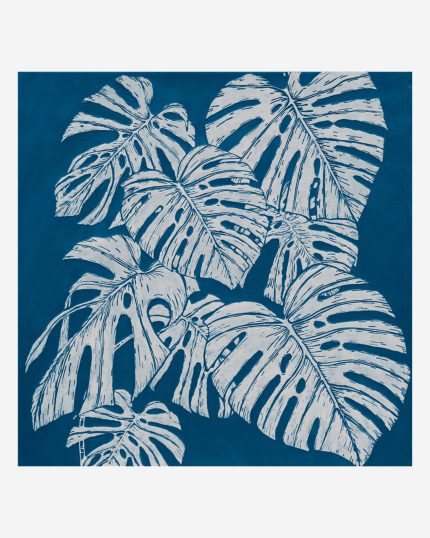 Quadro dipinto foglie monstera