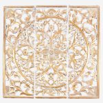 Set di 3 pannelli in mdf dorato