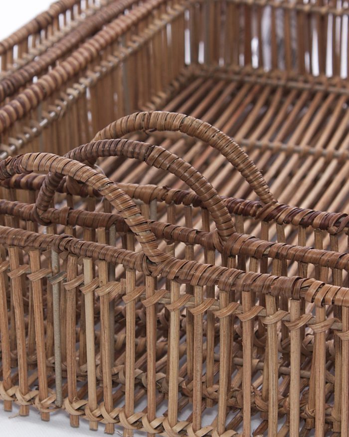 Set di 3 vassoi in rattan naturale - immagine 2