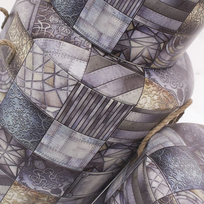 Set di 3 pouf contenitore in mdf - immagine 3