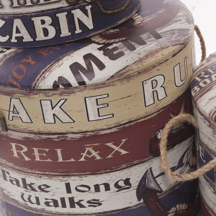 Set di 3 pouf contenitore in mdf - immagine 2