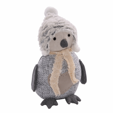 Fermaporta Decorativo a forma di pinguino in stoffa multicolor 15x13x28 cm