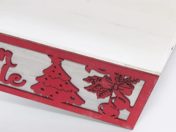 Cassetta natalizia decorativa Buon Natale rossa - immagine 3