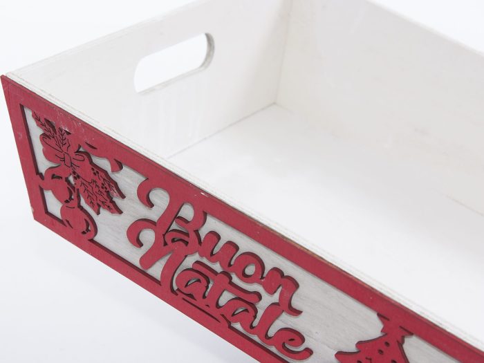 Cassetta natalizia decorativa Buon Natale rossa - immagine 2