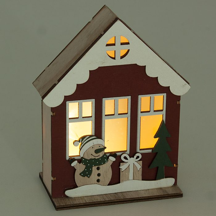 Decorazione natalizia casetta rossa con led 12X7H15 - immagine 2