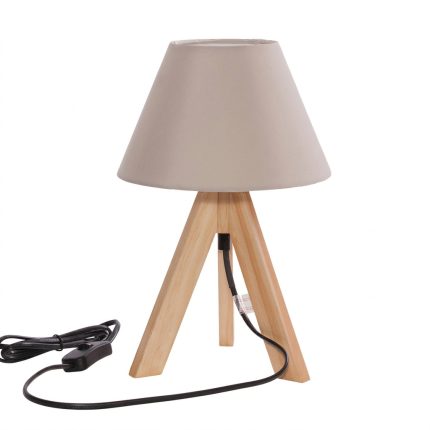 Lampada in legno treppiede