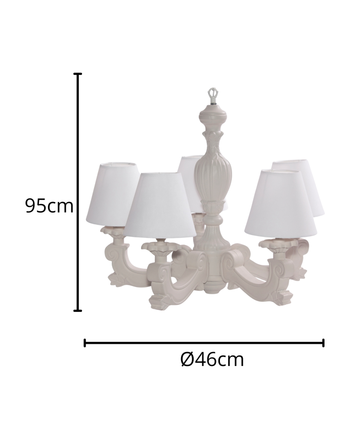 Lampada a sospensione tortora 5 bracci - immagine 3