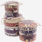 Set di 3 pouf contenitore in mdf