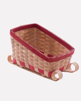 Cestino natalizio decorativo slitta in pioppo