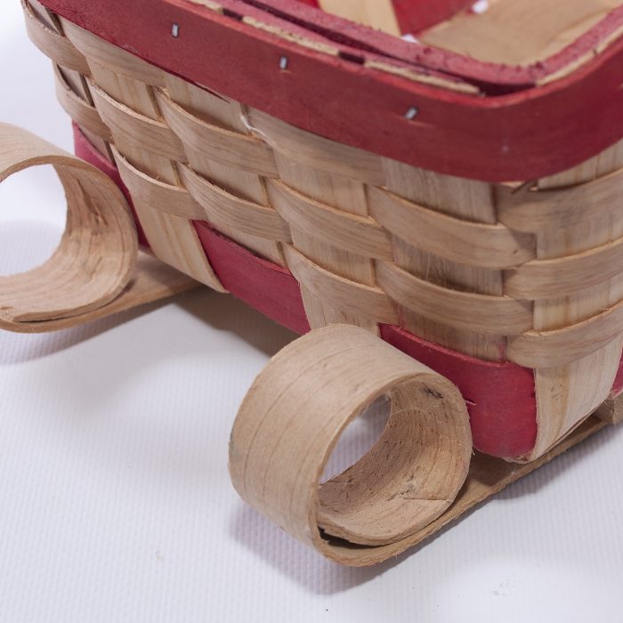 Cestino natalizio decorativo slitta in pioppo - immagine 2