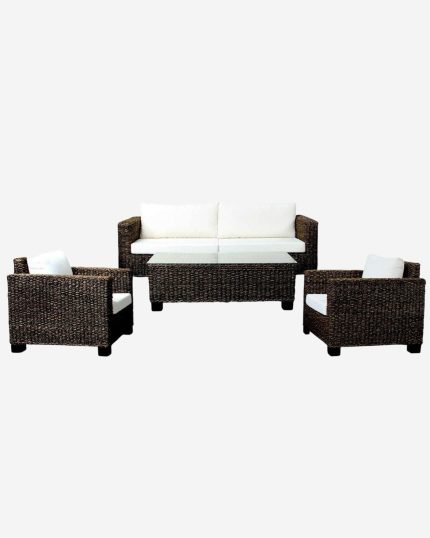 Salotto completo da giardino nero Paula