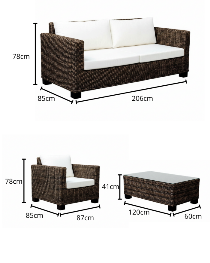 Salotto completo da giardino nero Paula - immagine 3