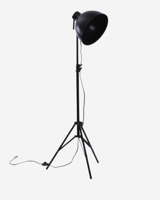 lampada da terra nera in metallo