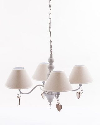 lampadario a soffitto bianco stile shabby