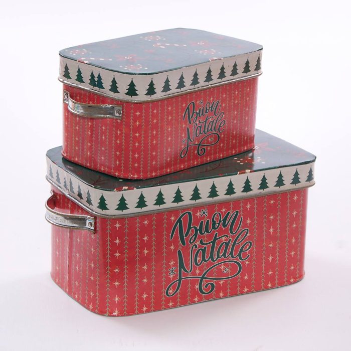 Scatola natalizia in latta in set di 2 - immagine 3