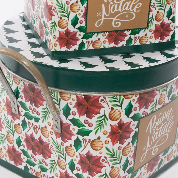 Scatola natalizia decorativa in latta in set di 2 multicolor - immagine 2