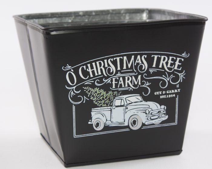 Vaschetta natalizia decorativa nera in latta in set di 3 - immagine 2