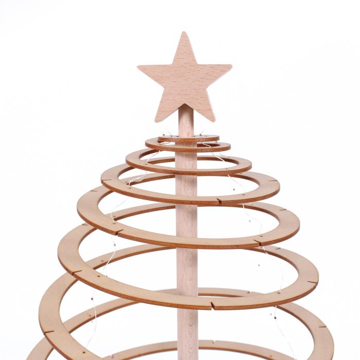 Albero di Natale a spirale in legno Ø25x42 cm - immagine 3