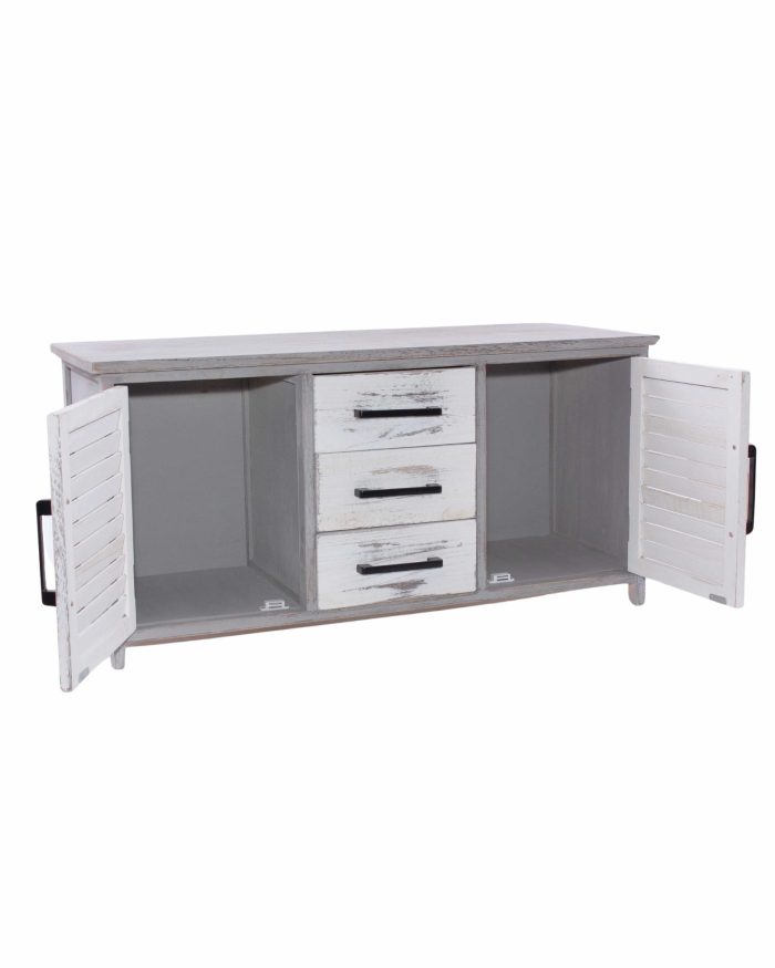 Credenza bicolor in paulonia - immagine 2