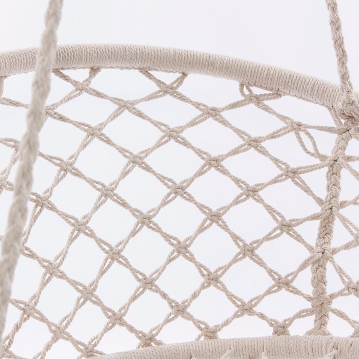 Poltrona pensile beige in cotone - immagine 2