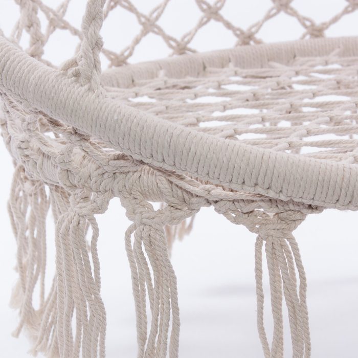 Poltrona pensile beige in cotone - immagine 3