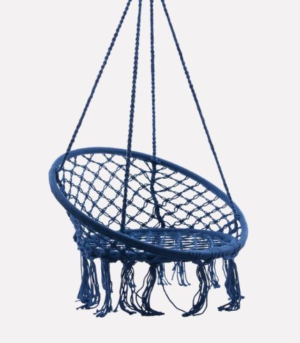 Poltrona pensile blu in cotone