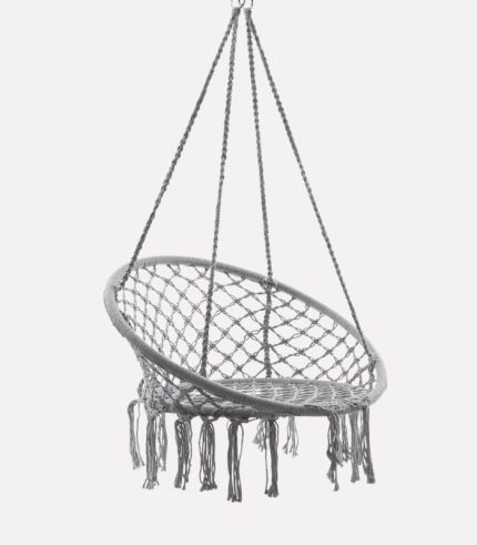 Poltrona pensile grigia in cotone