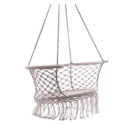 Poltrona sospesa in cotone beige