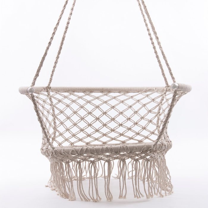 Poltrona sospesa in cotone beige - immagine 2