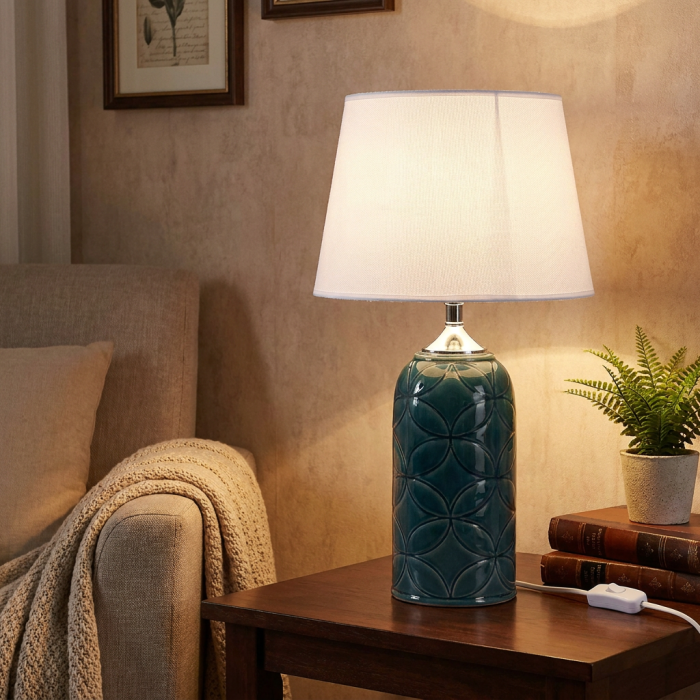 Lampada verde in ceramica - immagine 2