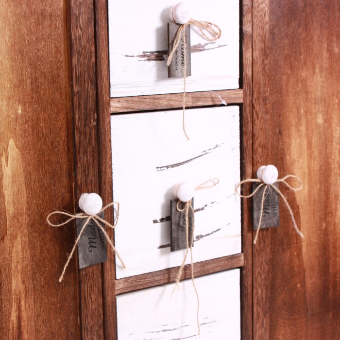 Credenza bicolor in paulonia con cassetti - immagine 5