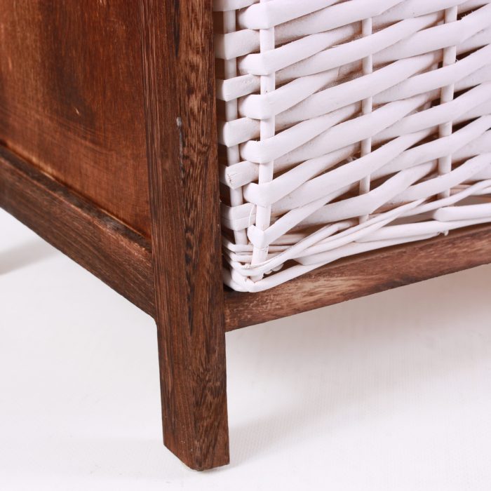 Panca bicolor con cestini in vimini - immagine 3