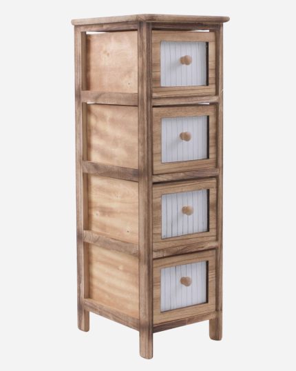 Cassettiera in legno di abete brunito