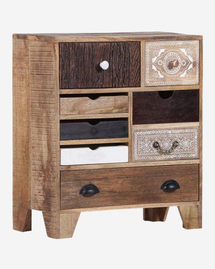 Cassettiera in legno di mango chiaro