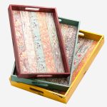 Set di 3 vassoi shabby