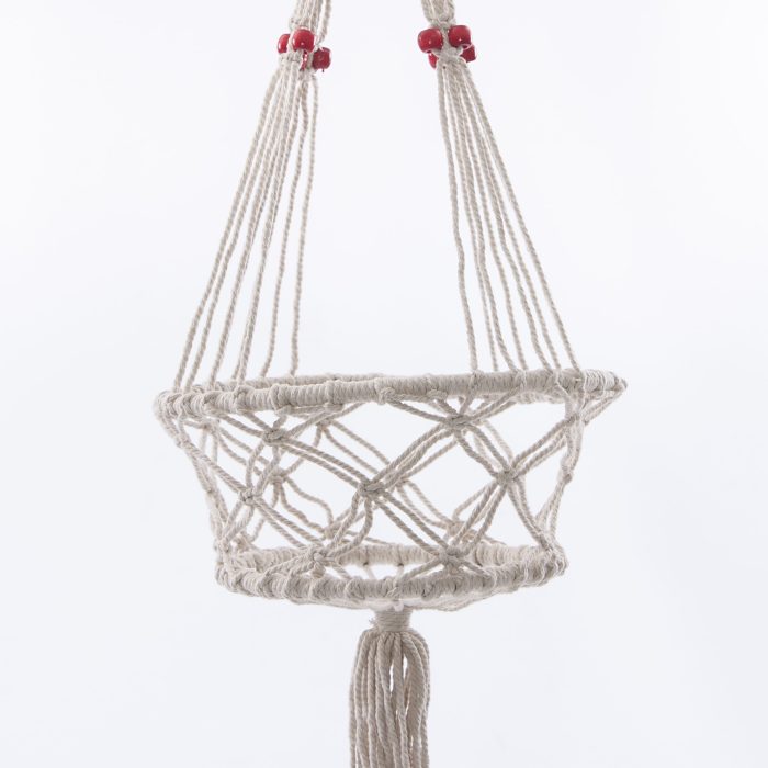 Portavaso pensile beige in cotone - immagine 3