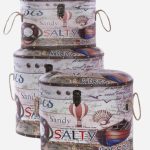 Set di 3 pouf contenitori “Mare”