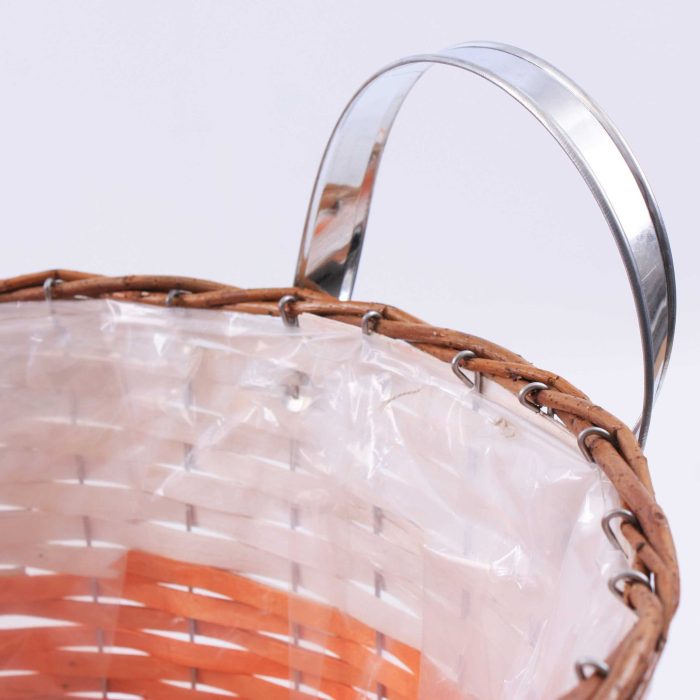 Portavaso in vimini arancio con manici - immagine 4