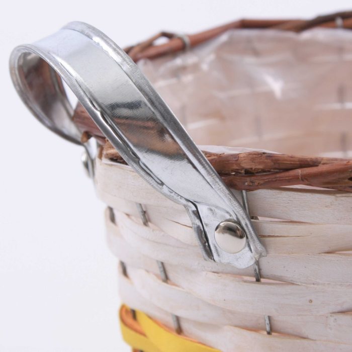 Portavaso in vimini giallo con manici - immagine 3