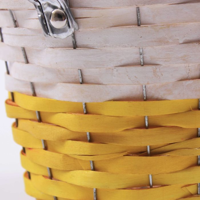 Portavaso in vimini giallo con manici - immagine 2