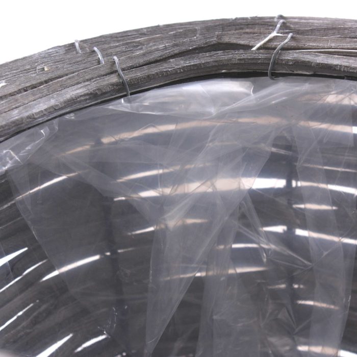 Portavaso alto rotondo in vimini grigio - immagine 3