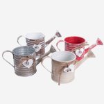 Set di 4 mini annaffiatoi in latta colorata