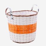 Portavaso in vimini arancio con manici