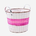 Portavaso in vimini fucsia con manici